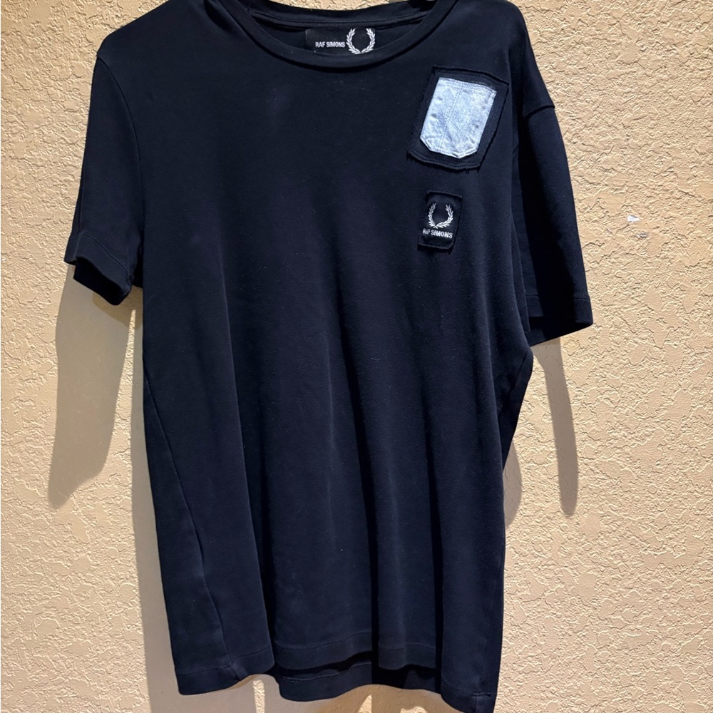 Raf Simons Black Short Sleeve Tee with Patch